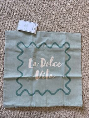 H&M Sage Green 'La Dolce Vita' Decorative Pillow Cover